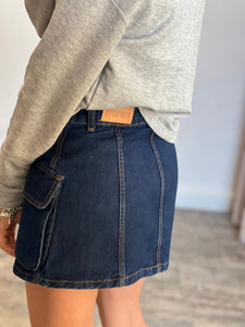 Minigonna jeans cargo
